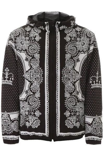 Shop Dolce & Gabbana Bandana And Crown Jacket In Black,white