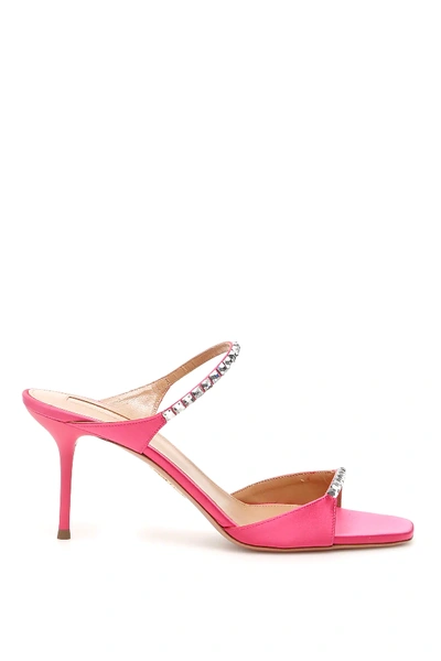 Shop Aquazzura Diamante 75 Sandals In Fuchsia,pink