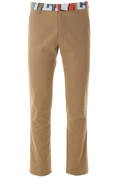 Shop Versace Compilation Chino Trousers In Beige