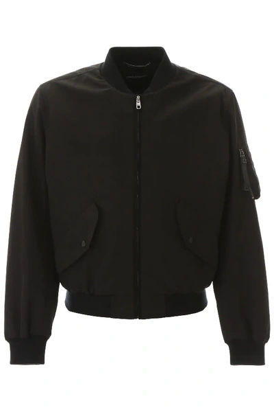 Shop Dolce & Gabbana Heritage Bomber Jacket In Black