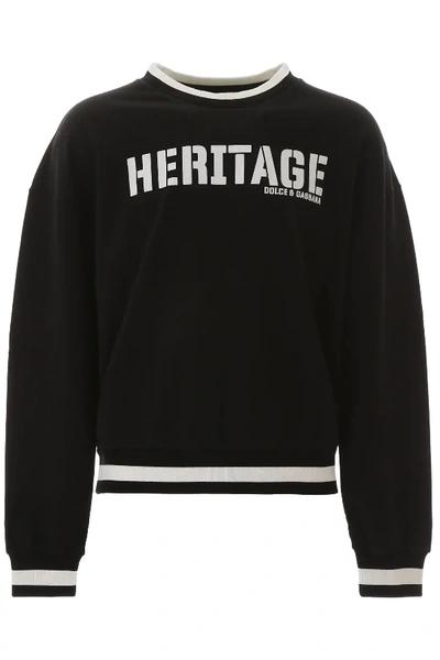 Shop Dolce & Gabbana Heritage Sweatshirt In Black,white