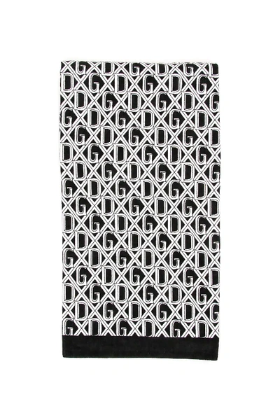 Shop Dolce & Gabbana Dg Beach Towel In Black,white