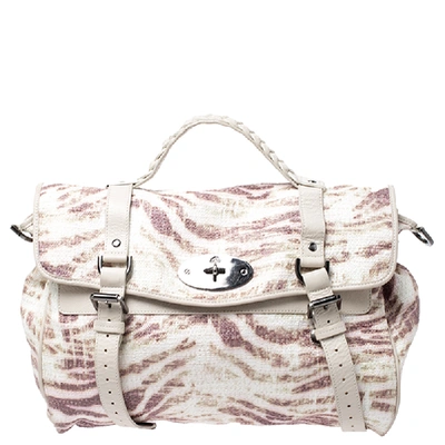 Pre-owned Mulberry Multicolor Tiger Print Straw Alexa Satchel