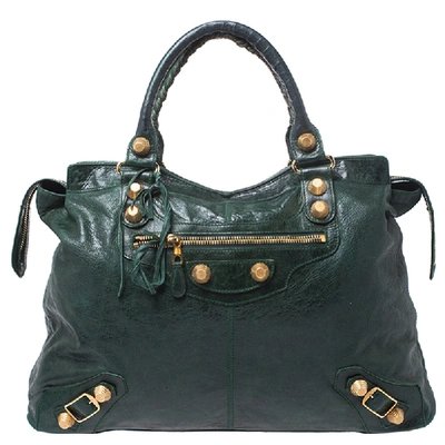 Pre-owned Balenciaga Green Leather Giant 21 Gold Hardware Rtt Bag