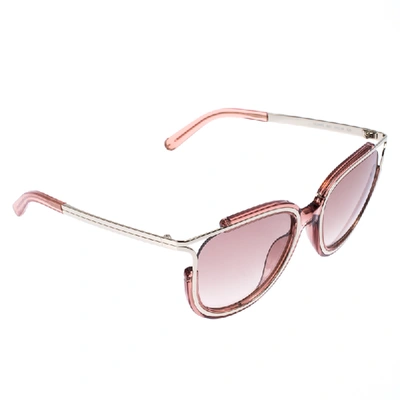 Pre-owned Chloé Silver/pink Jayme Cat Cat Eye Sunglasses
