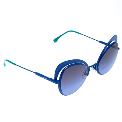 Pre-owned Fendi Blue/green Eyeshine Cat Eye Sunglasses