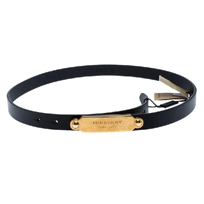 Pre-owned Burberry Black Leather Reese Slim Belt 95cm