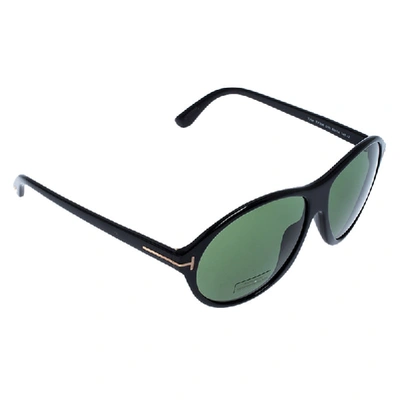 Pre-owned Tom Ford Black/green Tyler Oval Sunglasses