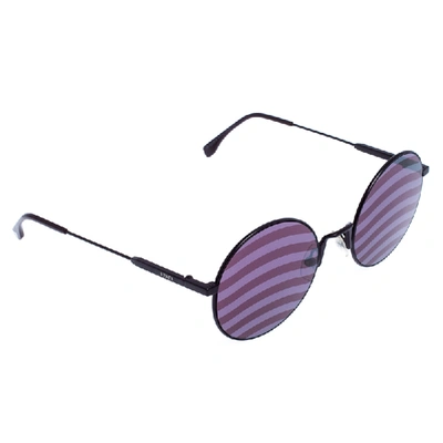 Pre-owned Fendi Purple Tinted Wave Round Sunglasses