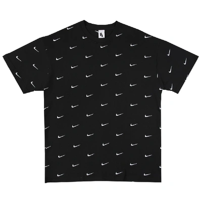 Pre-owned Nike  All Over Swoosh Logo T-shirt Black