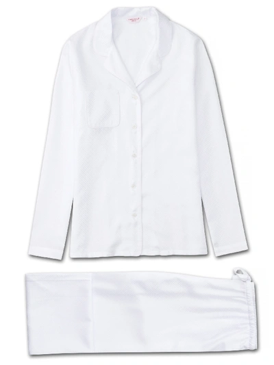 Shop Derek Rose Women's Pyjamas Kate 2 Cotton Jacquard White