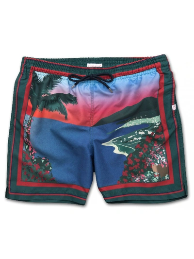 Shop Derek Rose Men's Classic Fit Swim Shorts Oahu Green