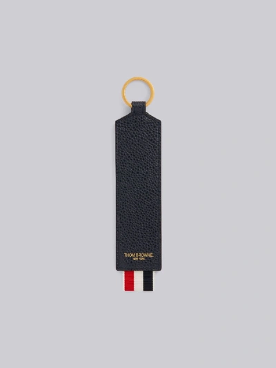 Shop Thom Browne Navy Pebbled Rwb Stripe Key Holder In Blue