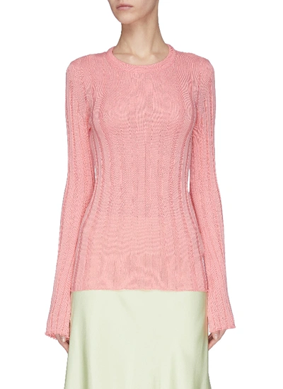 Shop Maggie Marilyn 'the Sherbet' Rib Knit Top In Pink