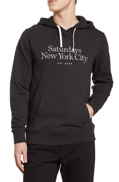 Shop Saturdays Surf Nyc Ditch Miller Embroidered Hooded Sweatshirt In Black