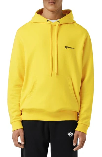 Shop Burberry Robson Hoodie In Canary Yellow