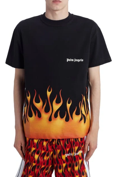 Shop Palm Angels Firestarter Graphic T-shirt In Black Multicolor