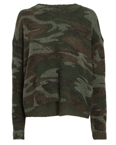 Shop Rails Perci Camo Wool-alpaca Sweater In Olive Camouflage