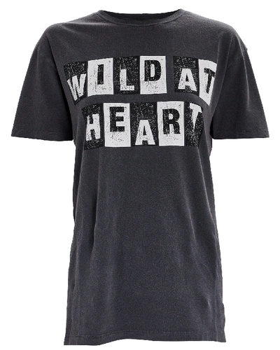 Shop Anine Bing Wild At Heart Cotton T-shirt In Grey