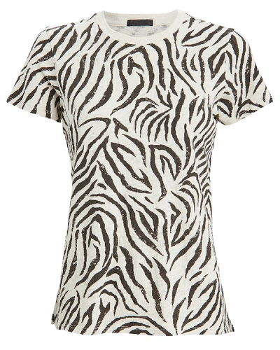 Shop Atm Anthony Thomas Melillo Zebra Stripe Cotton T-shirt In Multi
