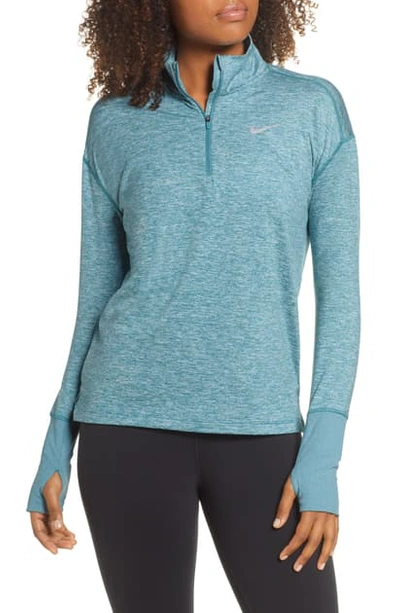 Shop Nike Element Long-sleeve Running Top In Min Teal/htr/ Reflect Silv
