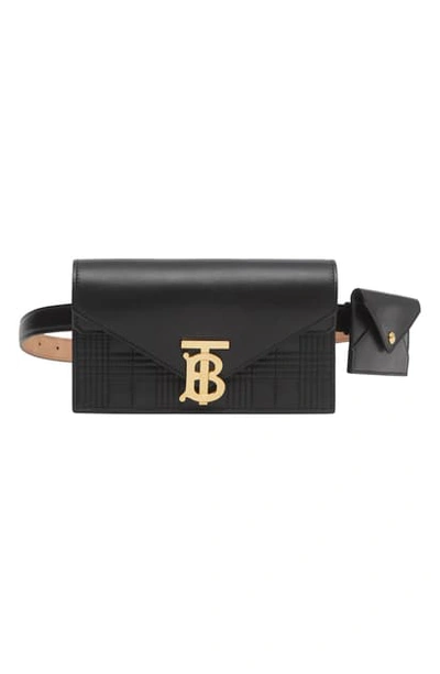 Shop Burberry Quilted Wallet & Card Case Leather Belt Bag In Black