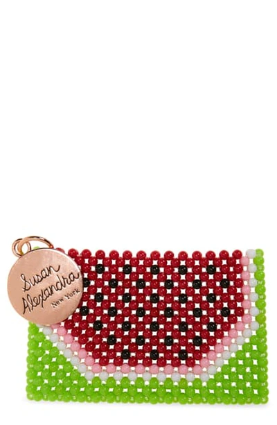 Shop Susan Alexandra Watermelon-ita Beaded Card Holder In Multi