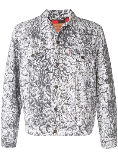 Supreme X Levi's Snakeskin Trucker Jacket In White | ModeSens