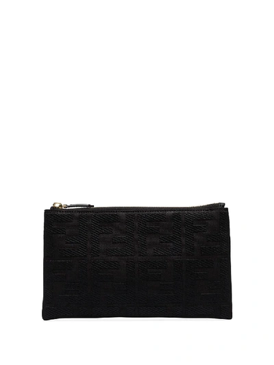 Shop Fendi Small Ff Pouch In Black