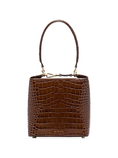 Shop Rejina Pyo Lucie Crocodile-effect Box Bag In Brown