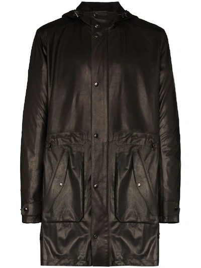 HOODED LEATHER PARKA