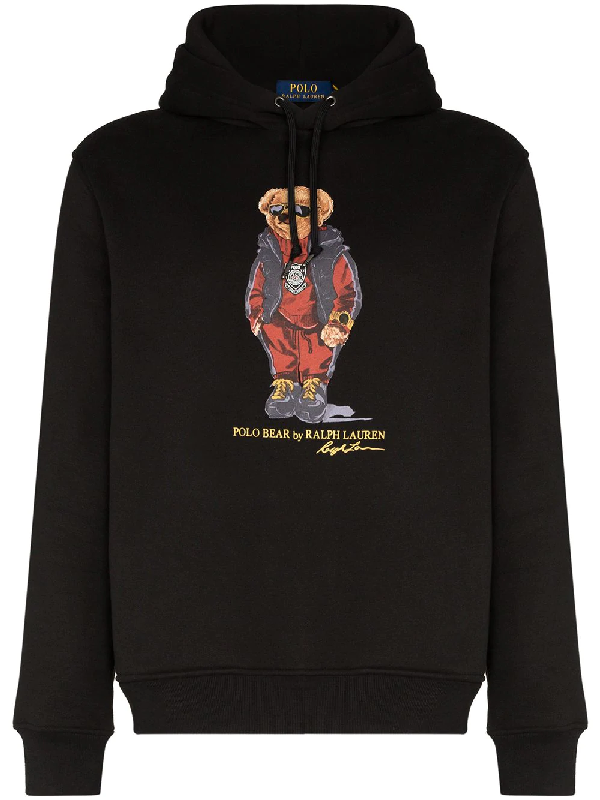 Polo Ralph Lauren Teddy Print Hoodie In Black | ModeSens