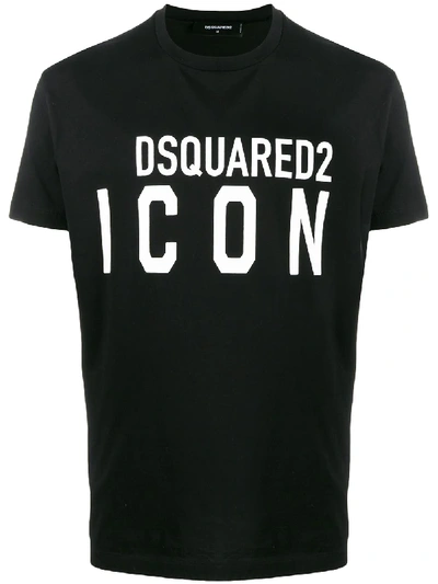 Shop Dsquared2 Icon Logo Cotton T-shirt In Black