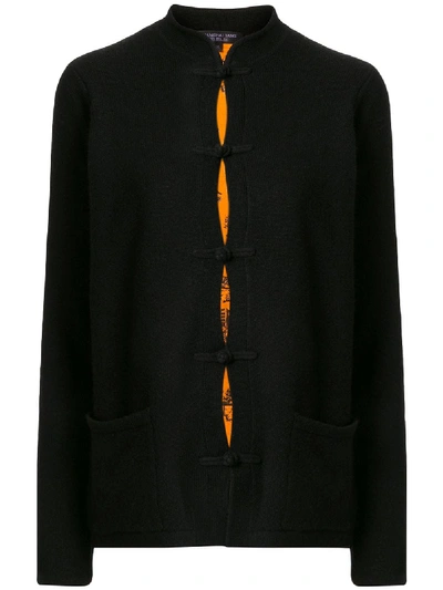 Shop Shanghai Tang Chinoiserie Tang-style Cardigan In Black