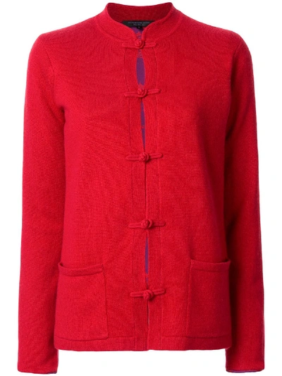Shop Shanghai Tang Chinoiserie Tang-style Cardigan In Red