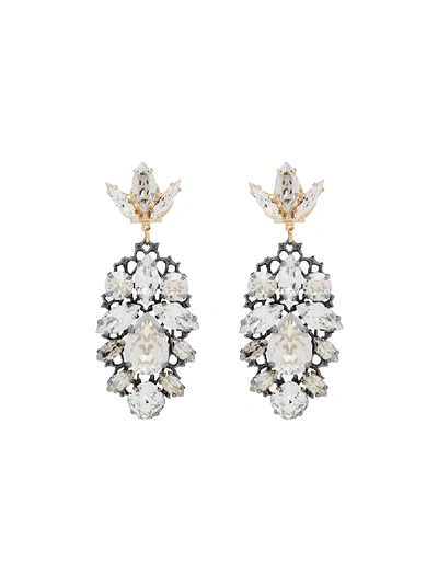 Shop Anton Heunis Gold-plated Swarovski Crystal Chandelier Earrings In Silver