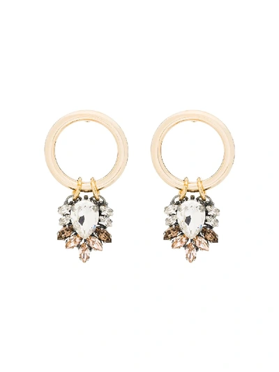 GOLD-PLATED CIRCLE SWAROVSKI CRYSTAL EARRINGS