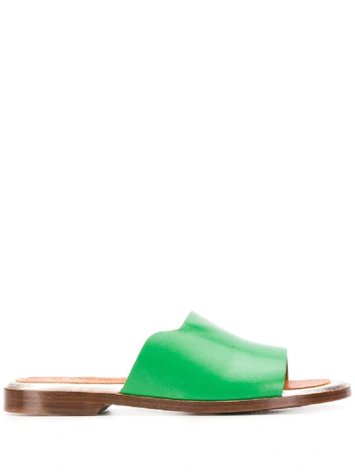 Shop Chie Mihara Wekuma Round Toe Slides In Green