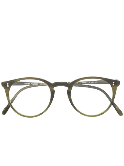 Shop Oliver Peoples Circular Glasses In Green