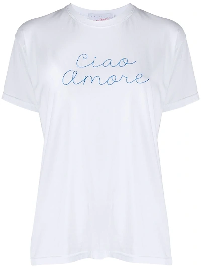 Shop Giada Benincasa Slogan Print T-shirt In White