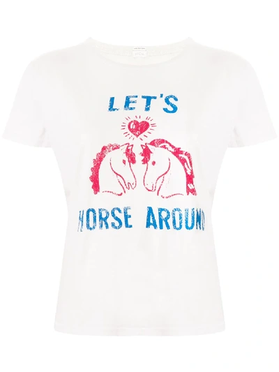 Shop Mother Horse Print T-shirt In White