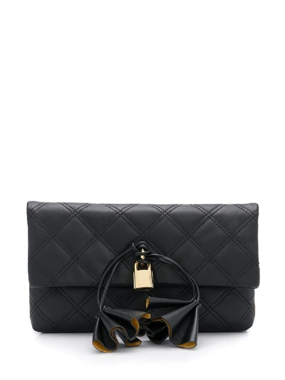 Shop Marc Jacobs Sofia Loves Padlock Detail Clutch Bag In Black