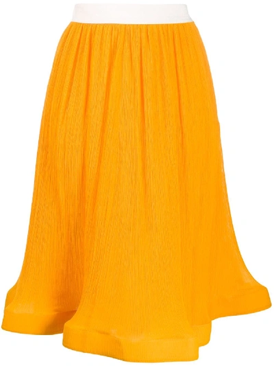 Shop Jw Anderson High-waist Flared Skirt In Yellow