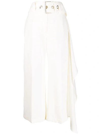 Shop Jw Anderson Belted Cropped Trousers In White
