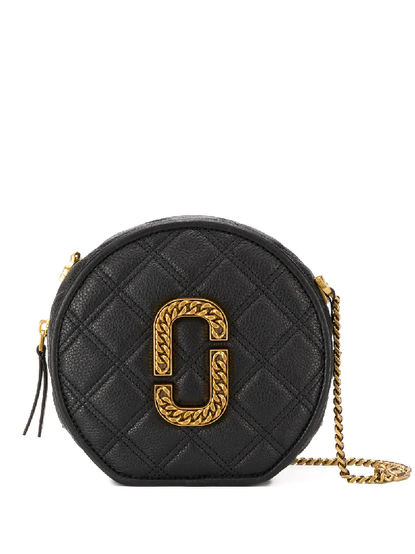 marc jacobs black leather shoulder bag