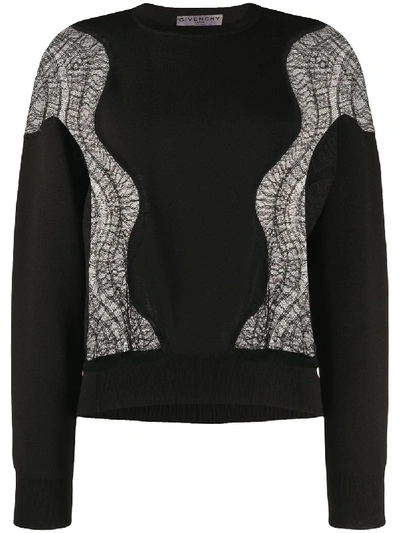 Shop Givenchy Lace Insert Jumper In Black