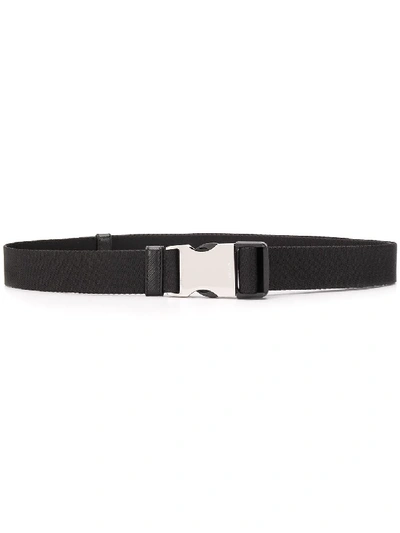 Shop Prada Safety Buckle Belt In Black