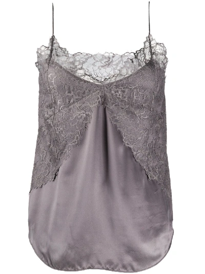 Shop Iro Lace-embroidered Camisole Top In Grey