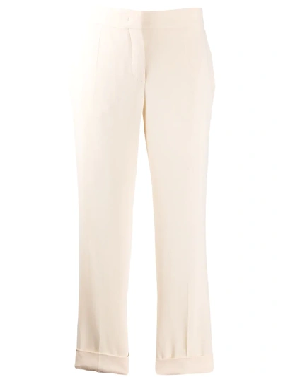 Shop Prada Side Stripe Tailored Trousers In White