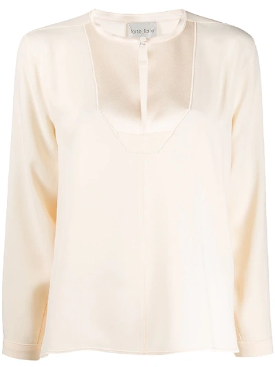 Shop Forte Forte Embellished Bib Blouse In White